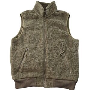 Filson Vest Mens L Green Bomber Full Zip Pockets Logo Fleece